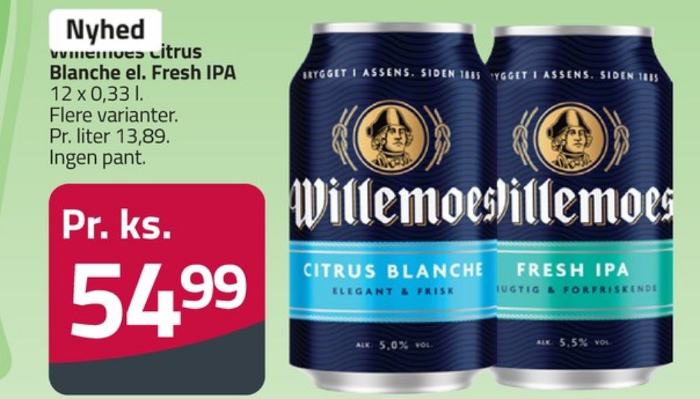 Willemoes Fresh IPA, Specialøl 12 pk.