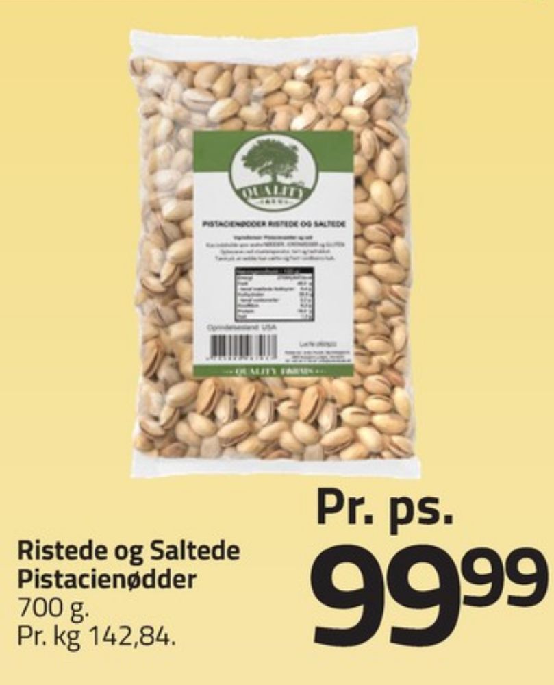Quality Farms, Pistacienødder Ristede & Saltede