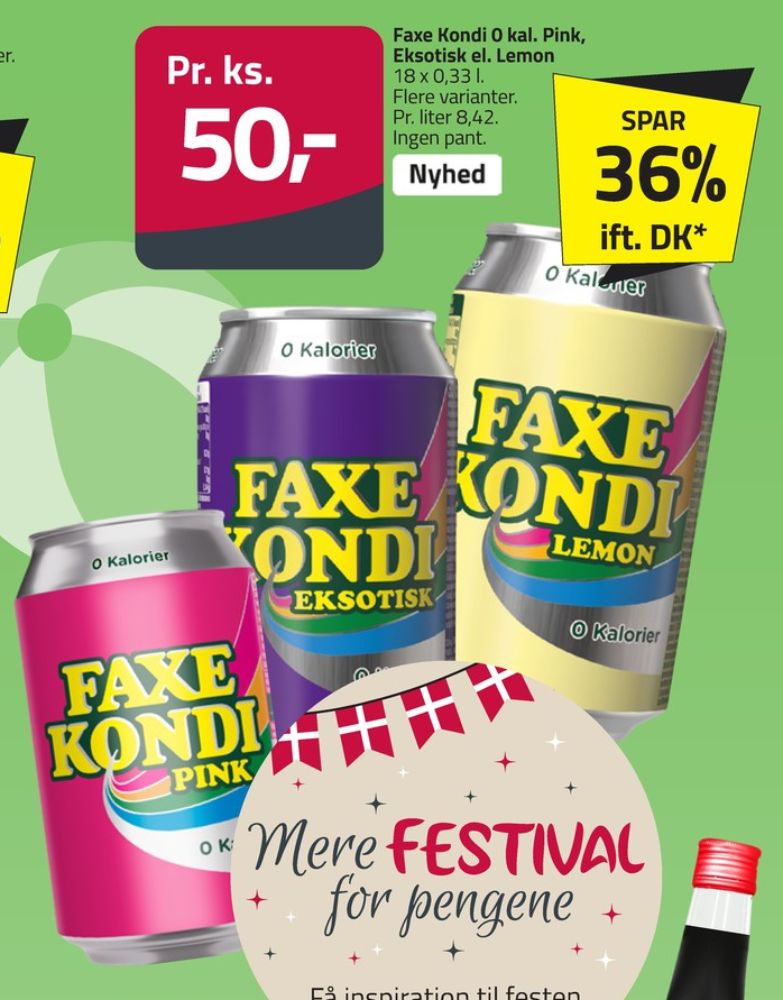 Faxe Kondi 0 Kalorier Pink Lemonade, Sportssodavand 18 pk.