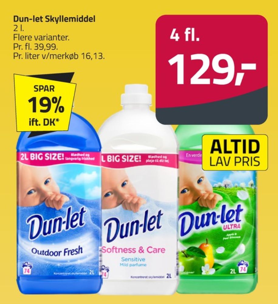 Dun-let, Skyllemiddel