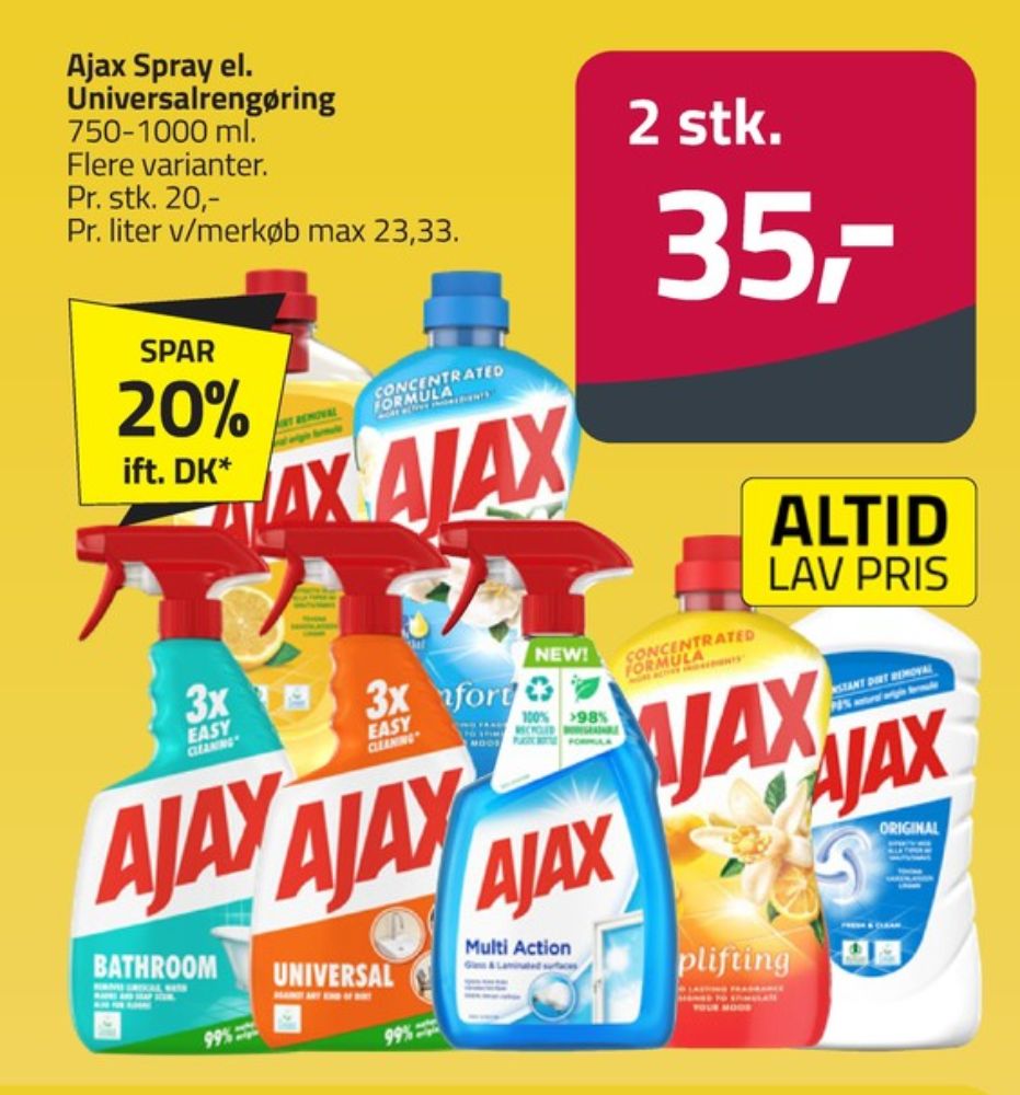 Ajax, Rengøring - universal