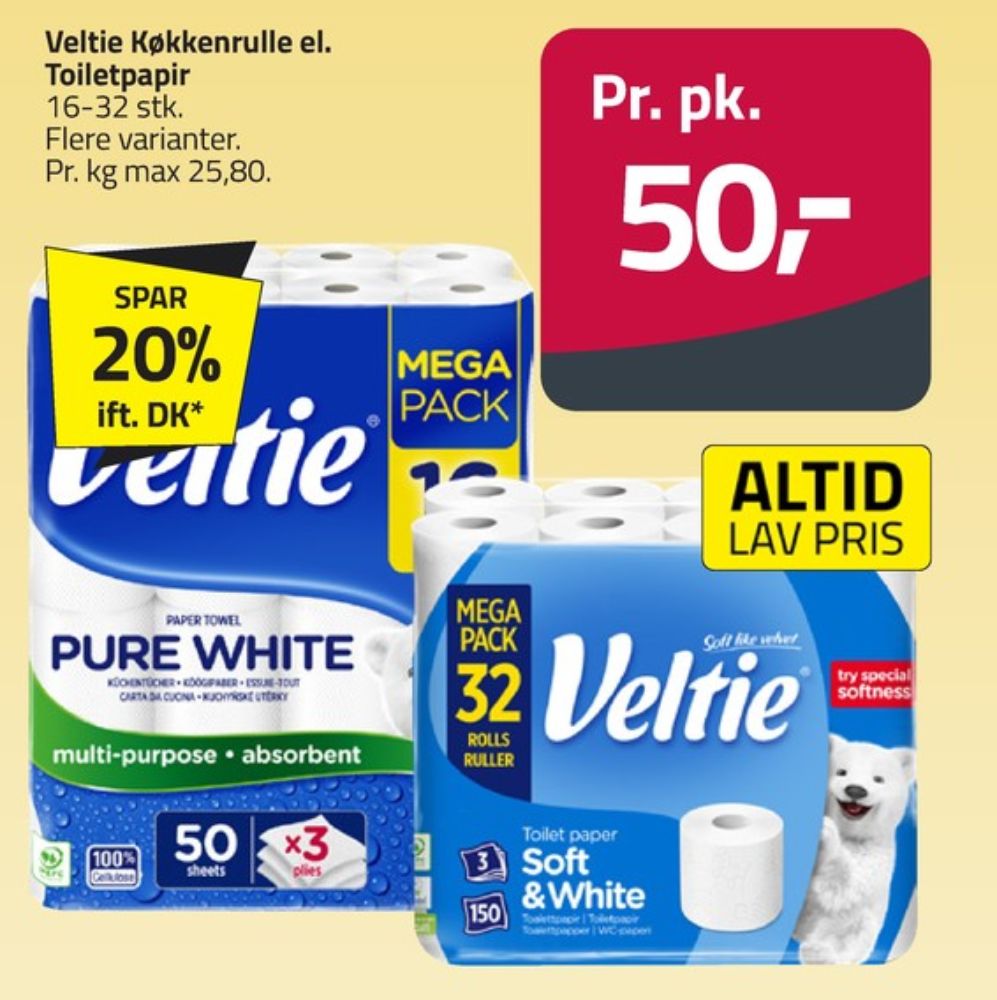 Veltie, Køkkenrulle