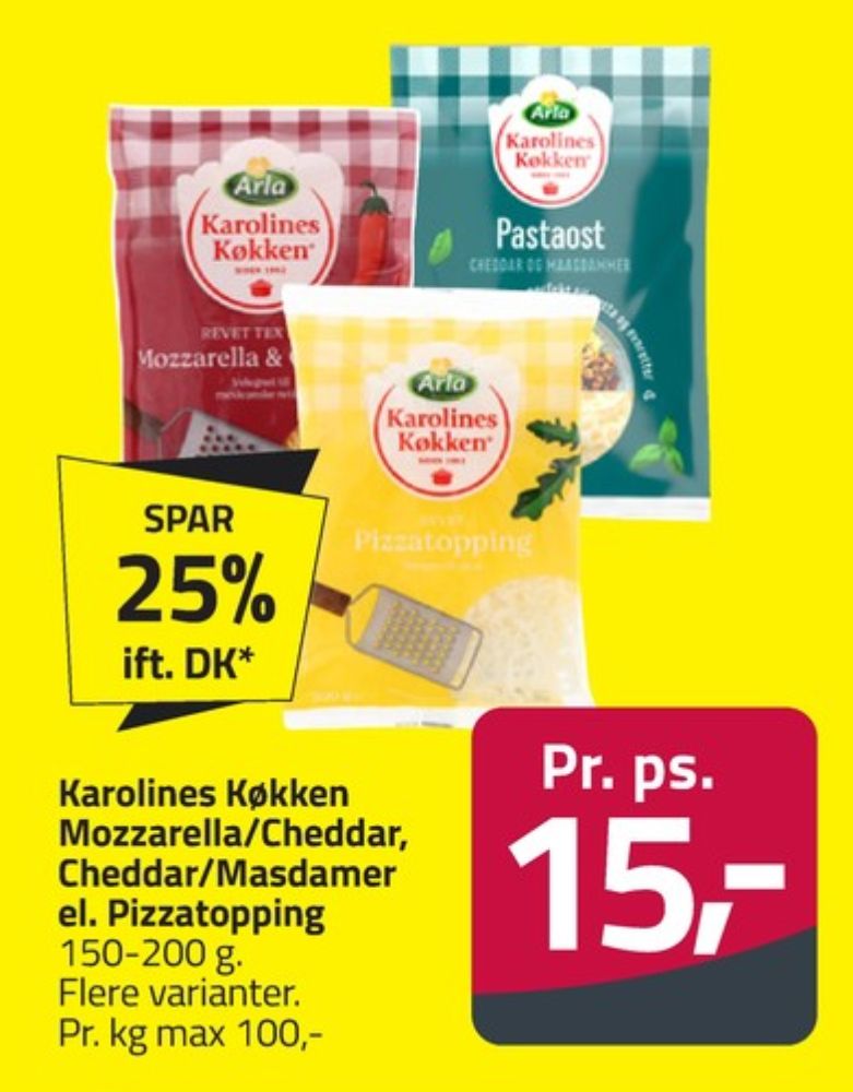 Karolines, Revet ost Pizzatopping