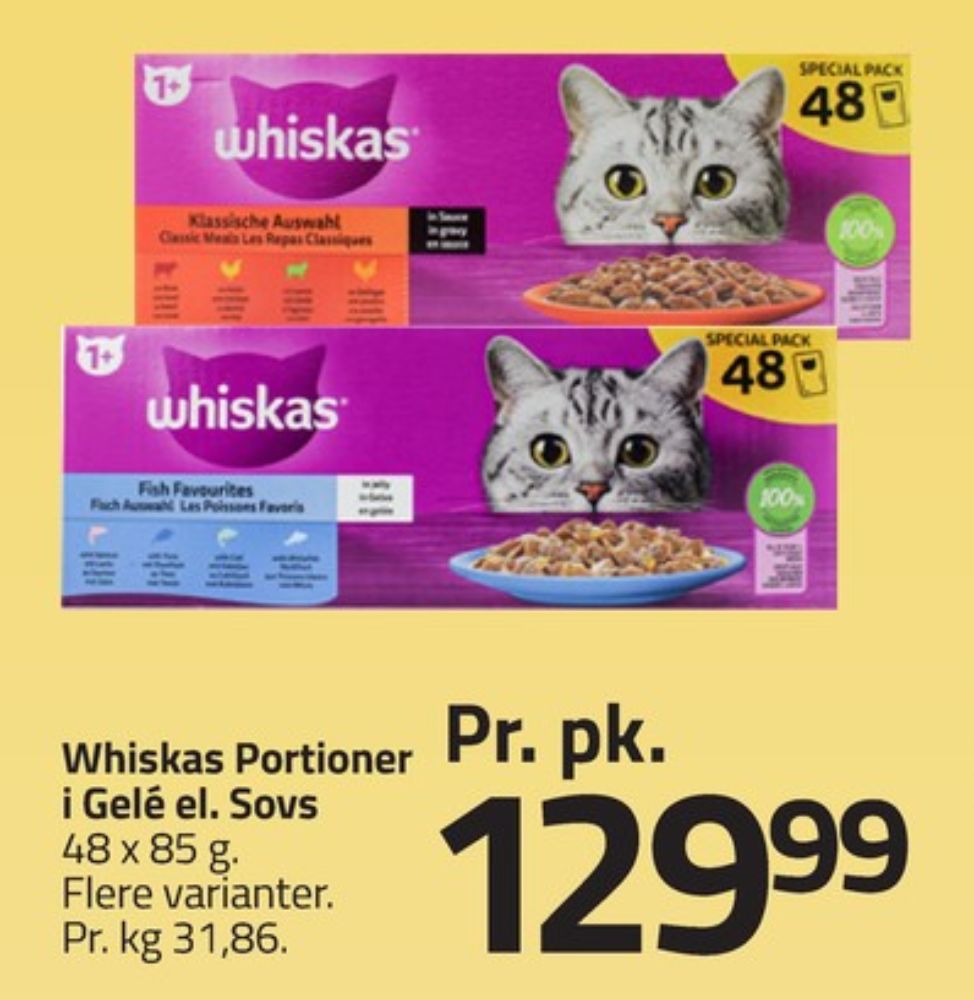 Whiskas, Kattefoder