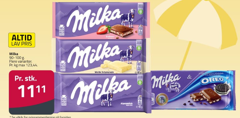 Milka, Chokoladeplade Alpenmilch