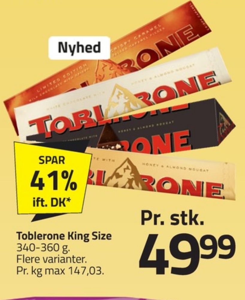 Toblerone, Chokolade Dark