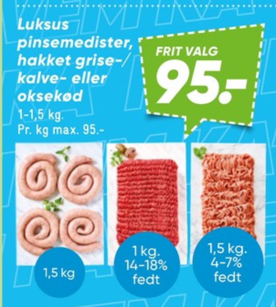 Hakket oksekød 14-18%