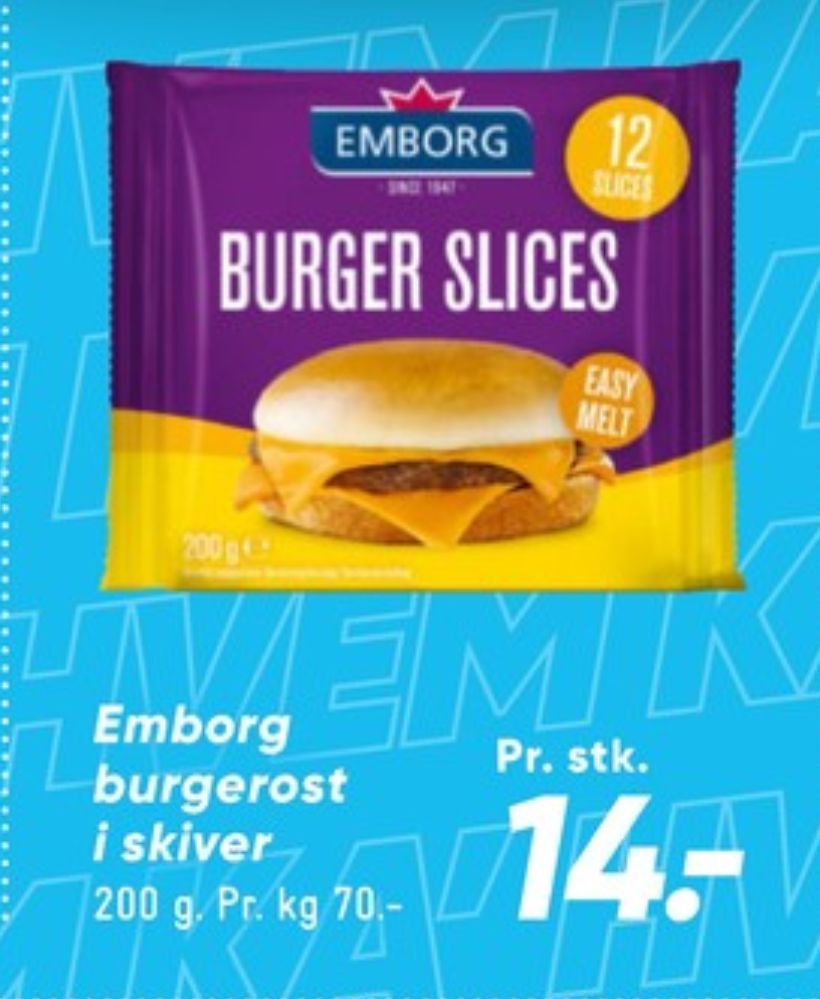 Emborg, Skiveost Burger Slices