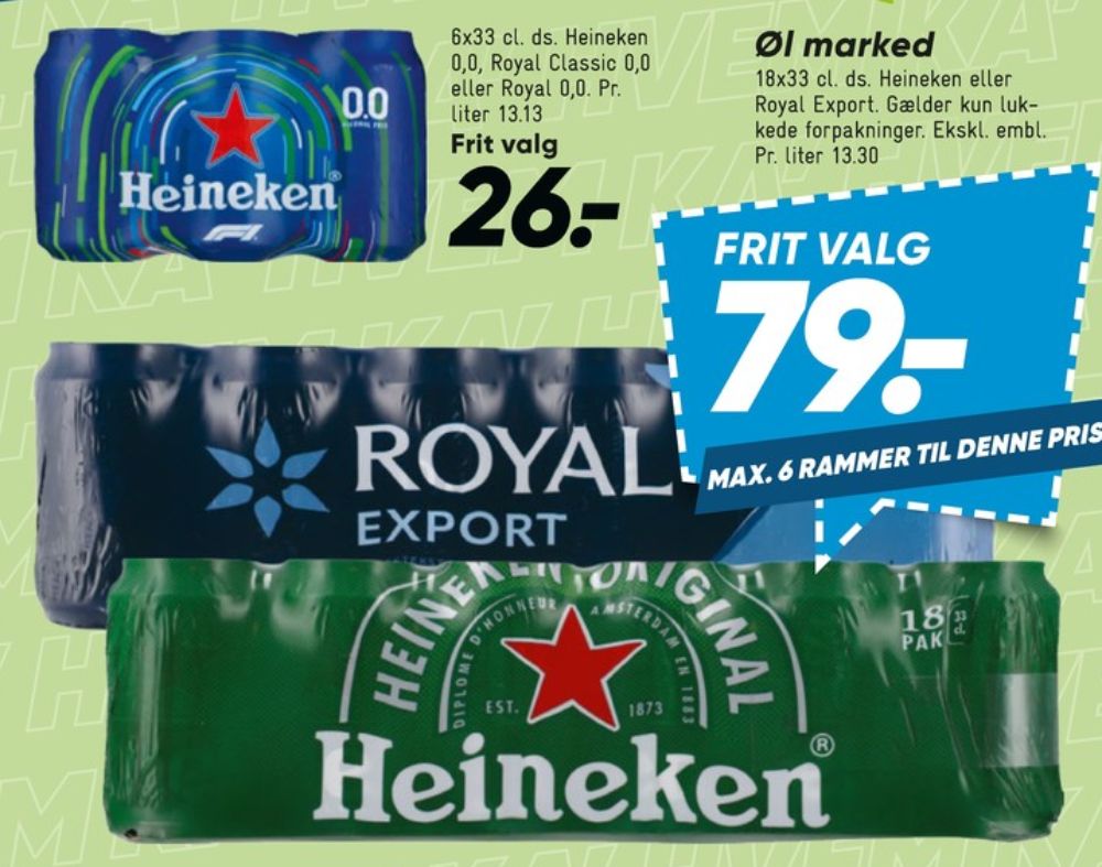 Heineken, Øl 18 pk.