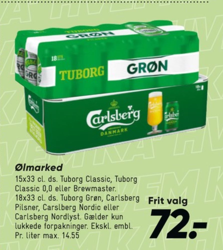 Tuborg Grøn, Øl 18 pk.