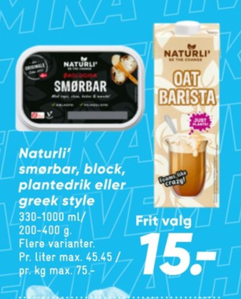 Naturli' Oat Barista, Havredrik