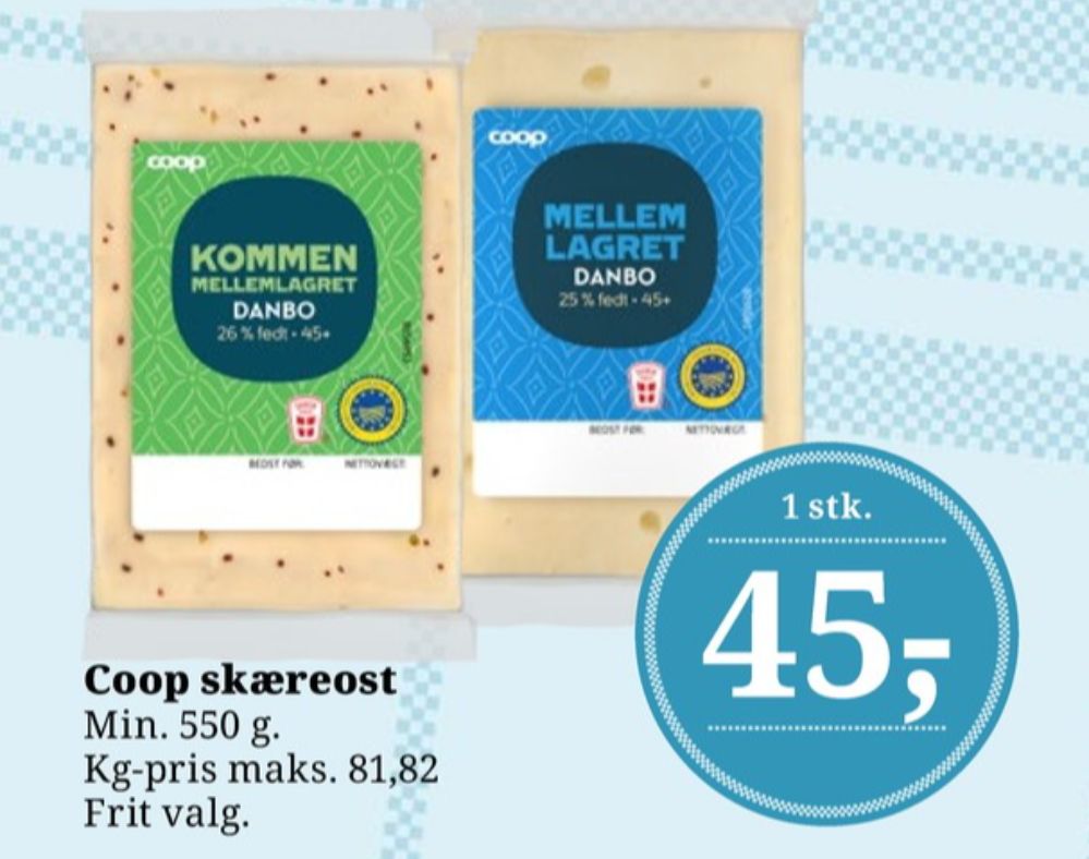 Coop, Skæreost Danbo Mellemlagret
