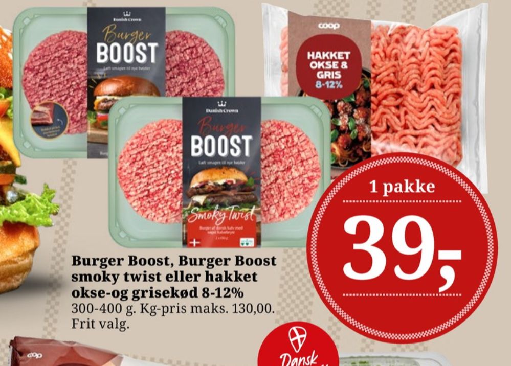 Danish Crown Burger Boost, Hakkebøffer