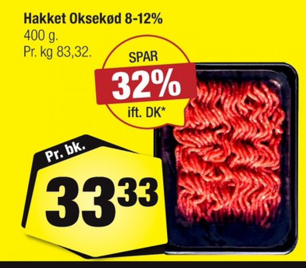 Hakket oksekød 8-12%