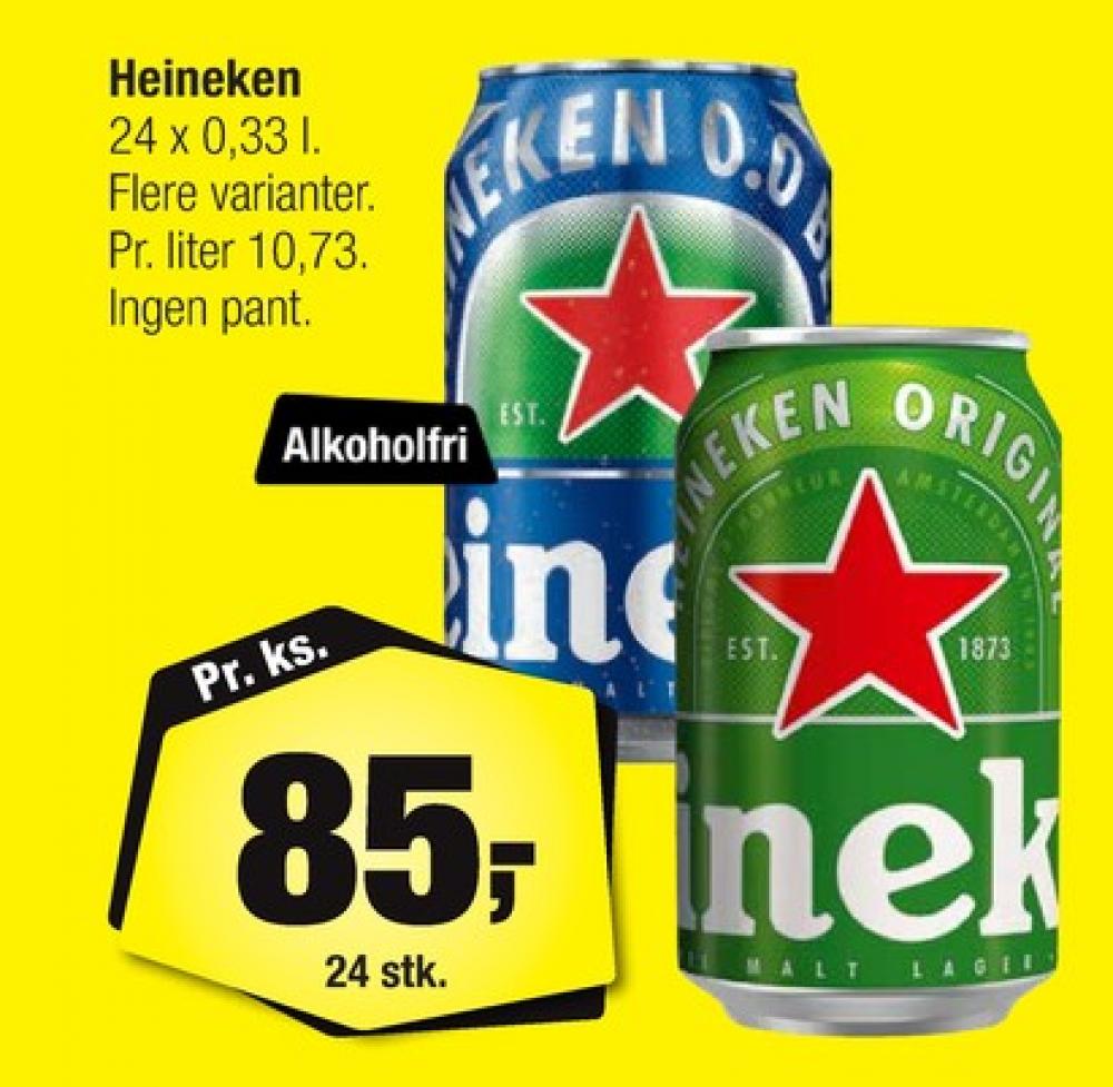 Heineken 0,0, Øl 24 pk.
