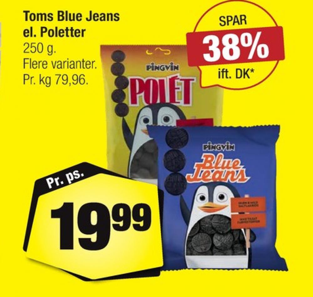 Toms Pingvin Blue Jeans, Slikposer