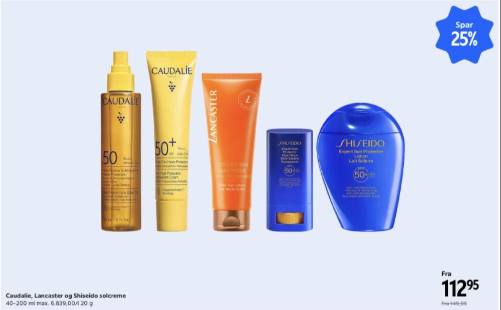 Shiseido, Solcreme
