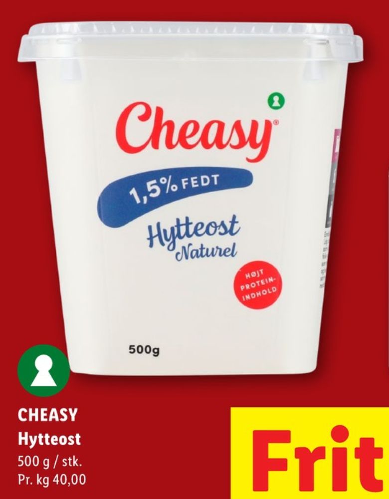 Cheasy, Hytteost naturel 1,5%