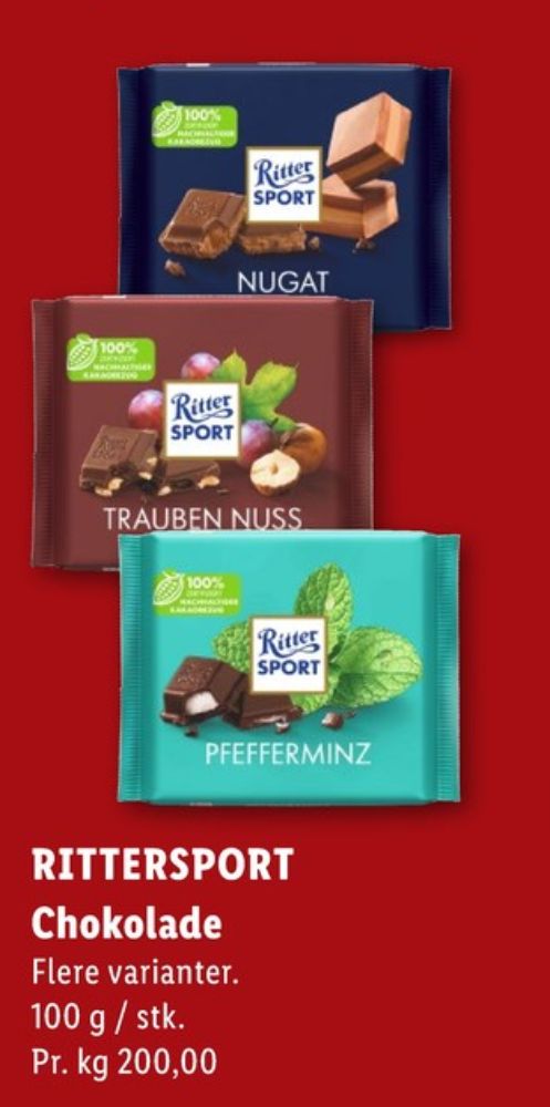 Ritter Sport, Chokoladeplade Nougat
