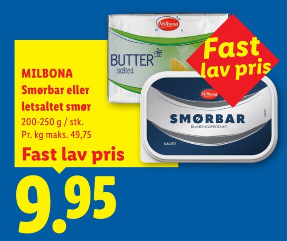 Milbona, Smørbar