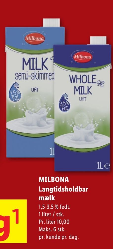 Milbona, Langtidsholdbar mælk whole