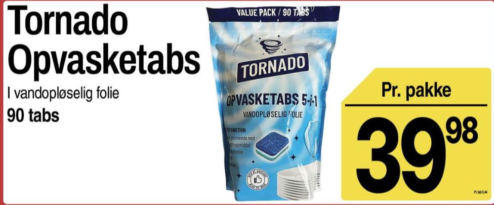 Tornado, Maskinopvask-tabs