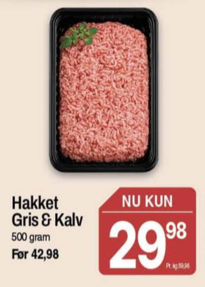 Hakket kalv og grisekød