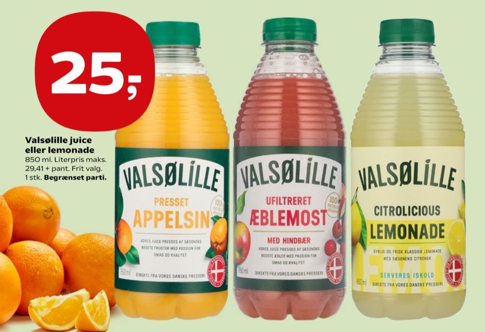 Valsølille, Appelsinjuice