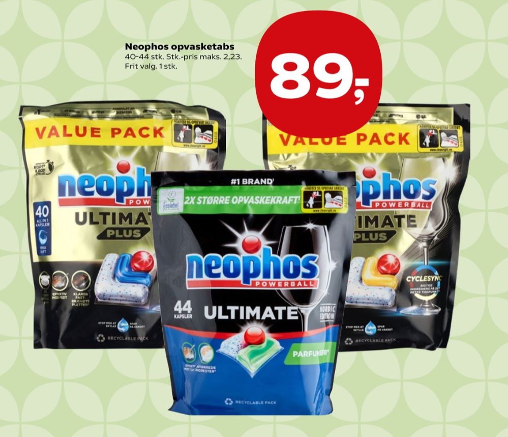 Neophos, Maskinopvask-tabs