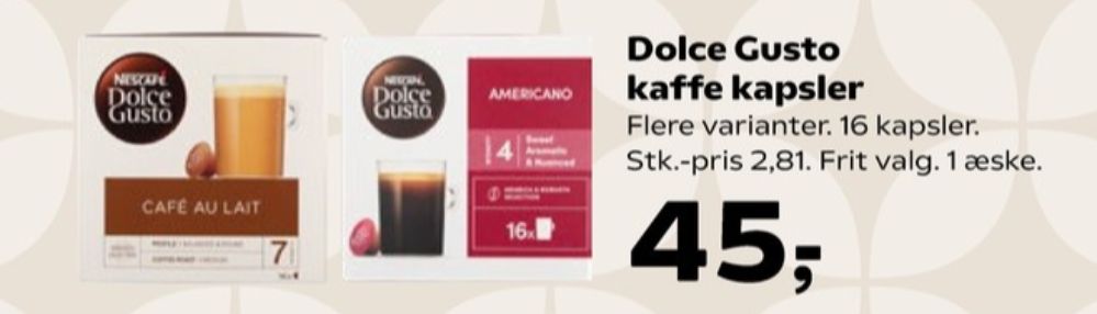 Nescafe Dolce Gusto Cafe Au Lait, Kaffekapsler