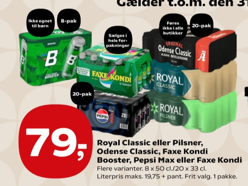 Faxe Kondi Booster Original, Energidrik 8 pk.