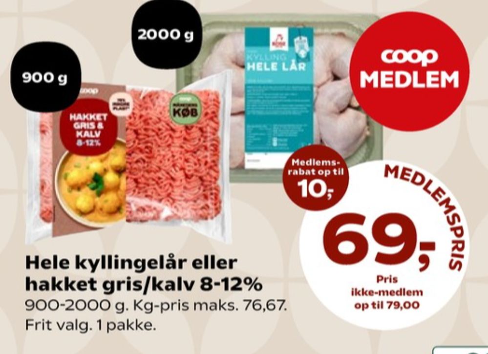 Coop, Hakket kalv og grisekød 8-12%
