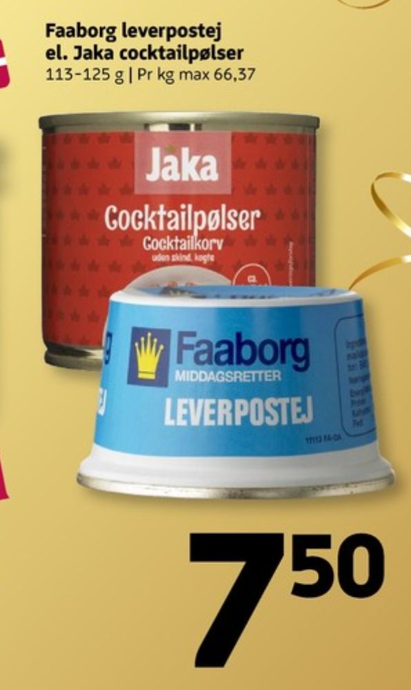 Jaka, Cocktailpølser