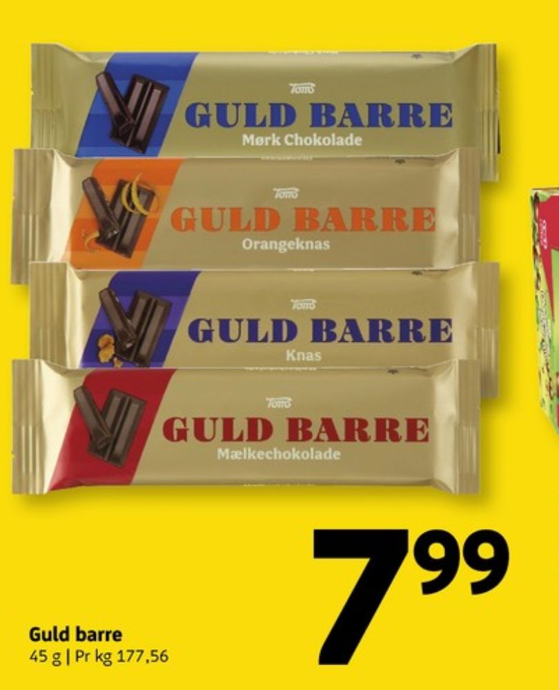 Toms Guldbarre, Chokoladebar Mælkechokolade