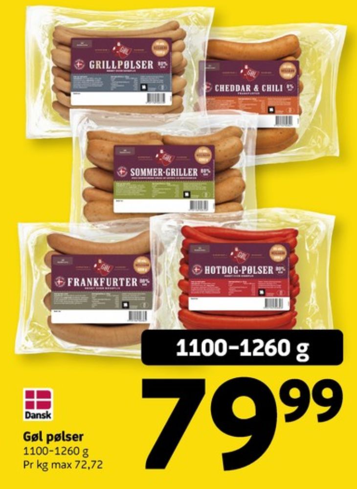 Gøl, Hotdogpølser