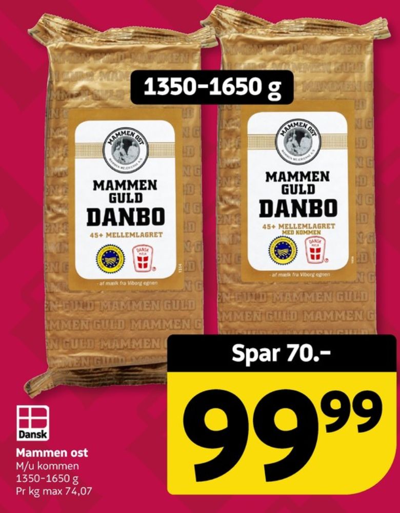 Mammen, Skæreost Guld Danbo Kommen