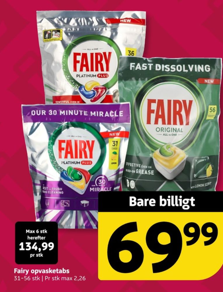 Fairy, Maskinopvask-tabs