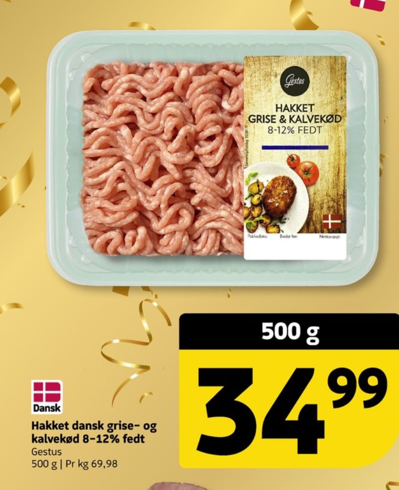 Gestus, Hakket kalv og grisekød 8-12%