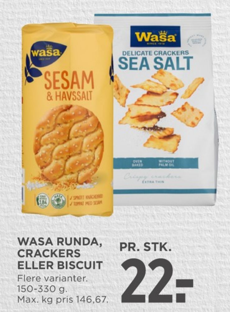 Wasa, Sesam & Havsalt knækbrød