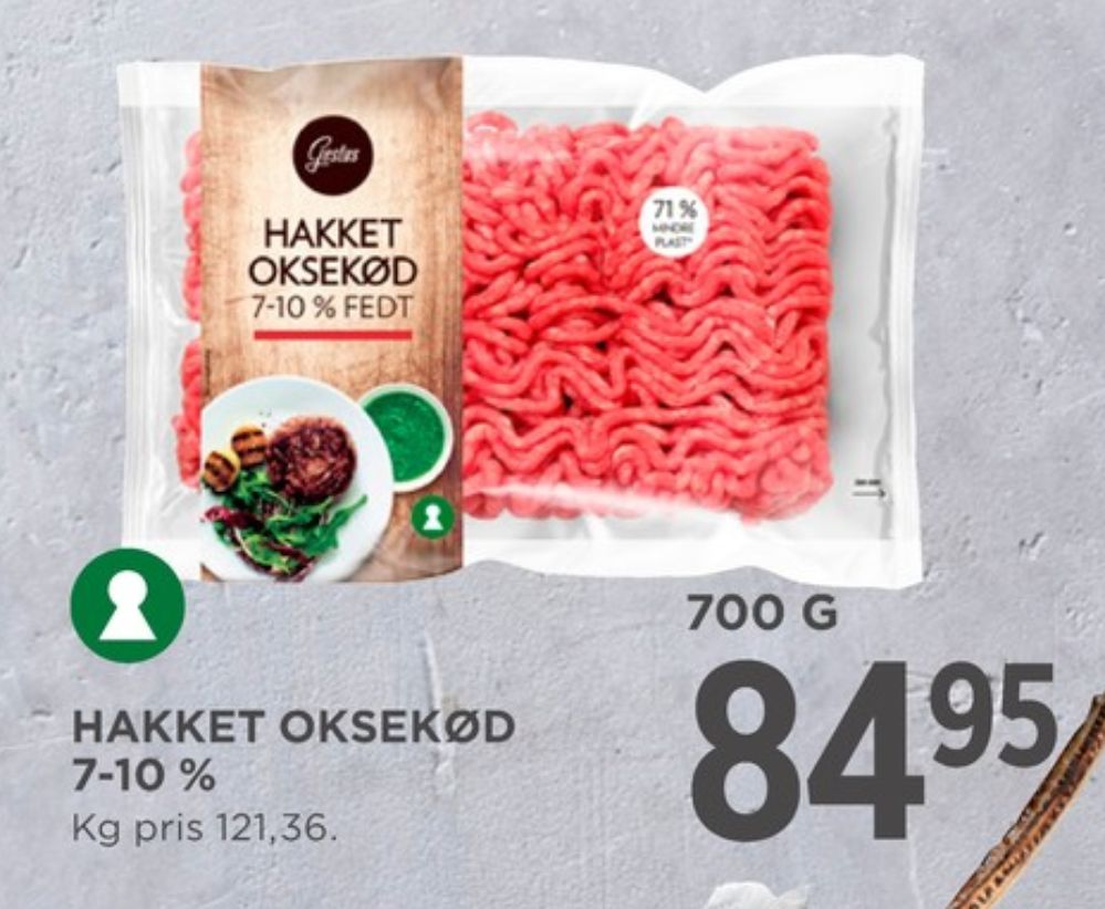 Gestus, Hakket oksekød 7-10%
