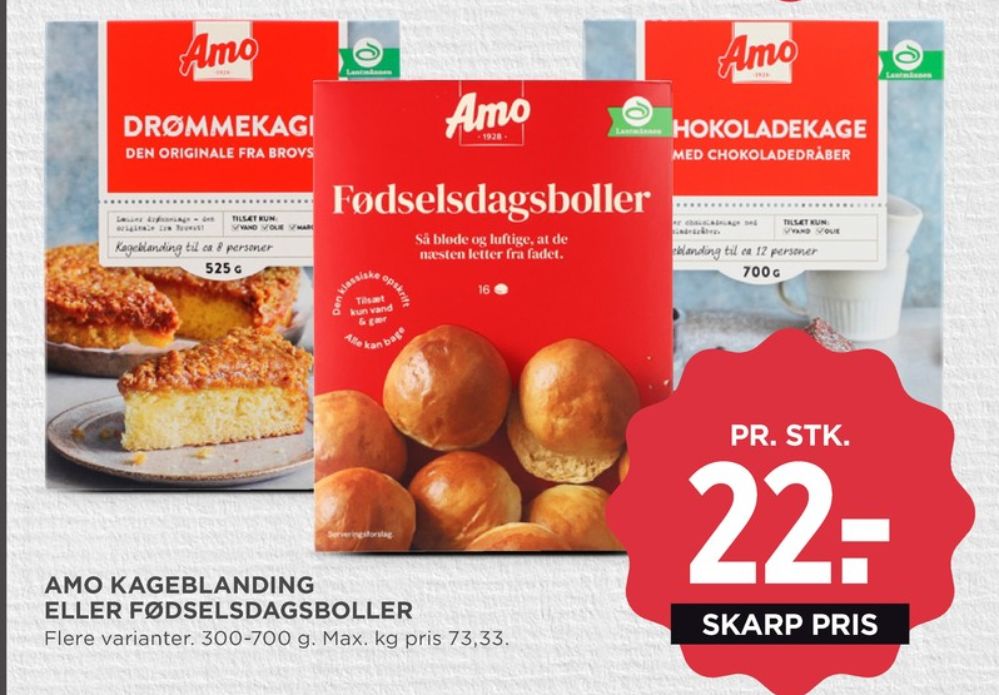 Amo, Fødselsdagsboller Bageblanding