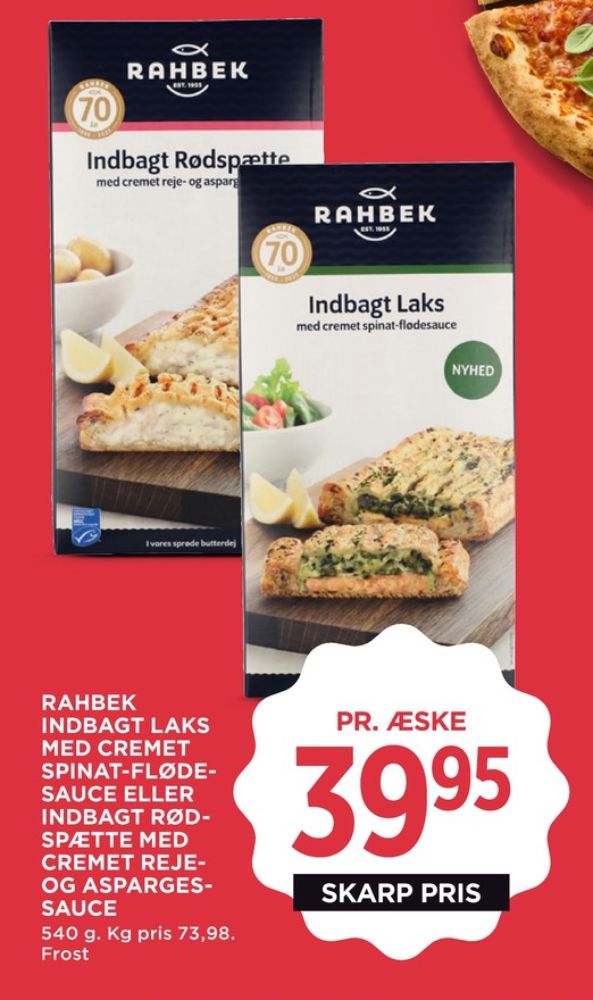 Rahbek, Indbagt Rødspætte med Cremet reje- og aspargessauce