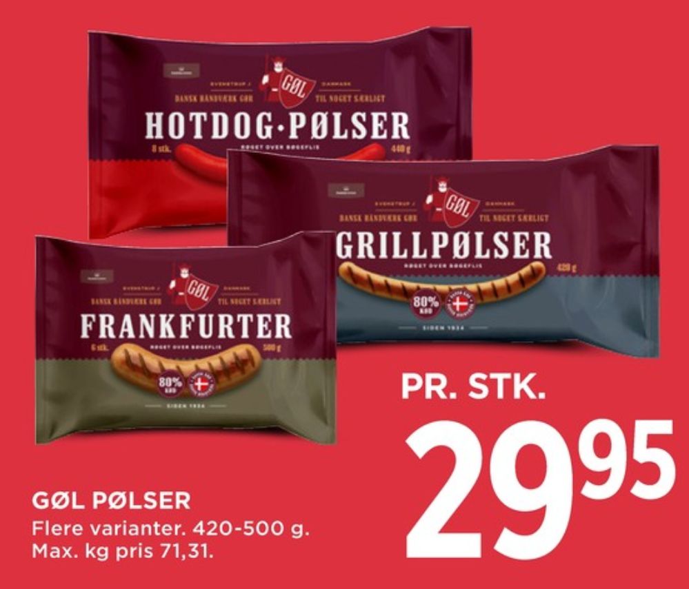 Gøl, Hotdogpølser