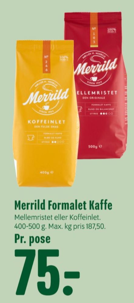 Merrild Mellemristet, Kaffe Formalet