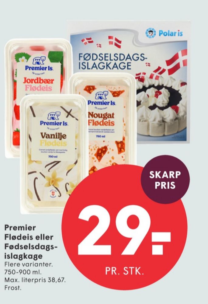 Premier, Jordbær Flødeis