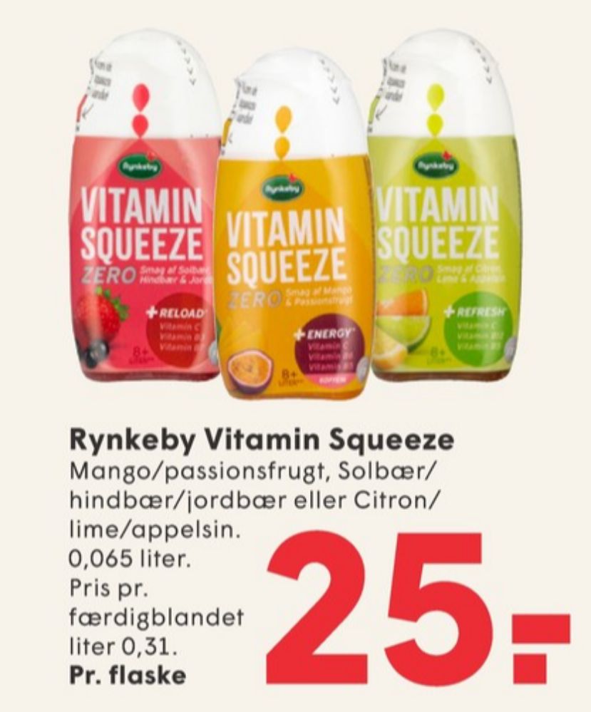 Rynkeby Vitamin Squeeze Zero, Citron, Lime & Appelsin Koncentrat