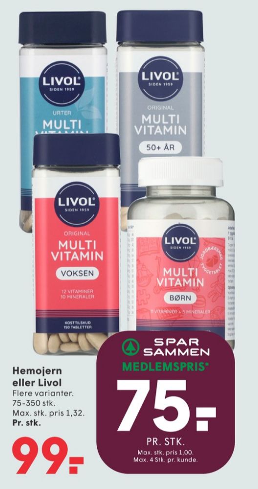 Livol Multi, Vitaminer