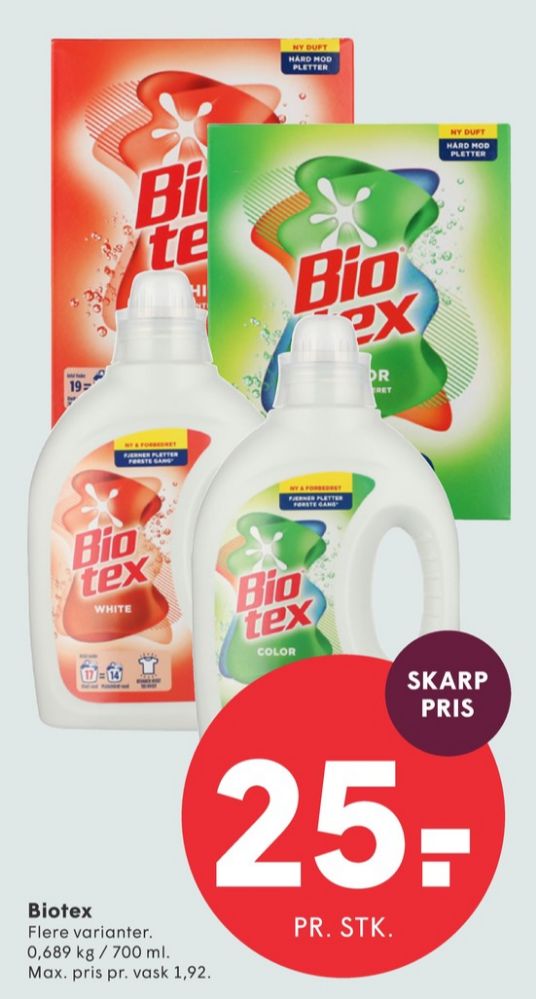 Biotex, Vaskemiddel-flydende