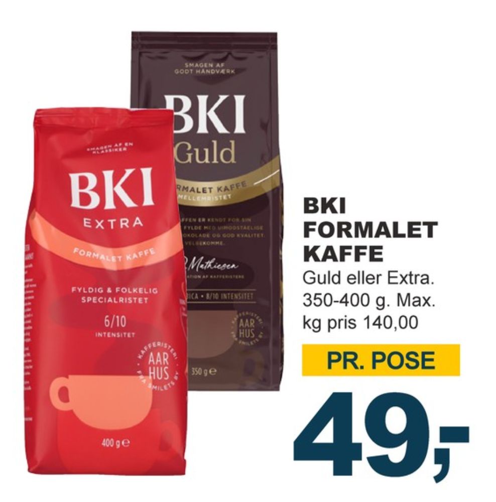 BKI Extra Specialristet, Kaffe Formalet