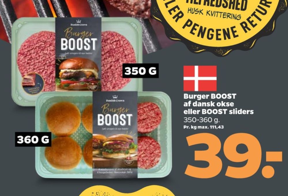 Danish Crown Burger Boost, Hakkebøffer Sliders